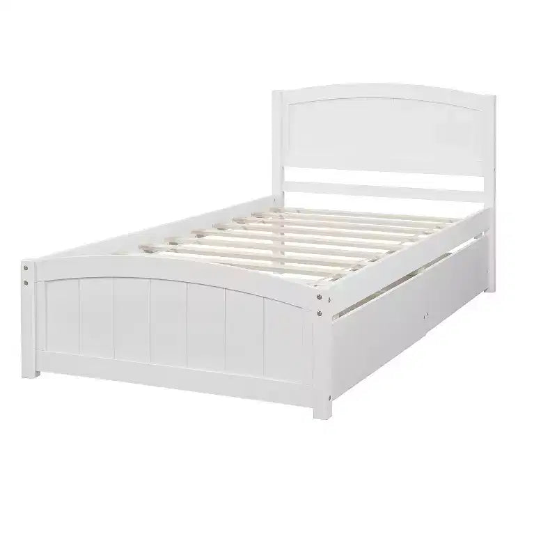 Base letto a piattaforma singola con due cassetti-ModernLuxe