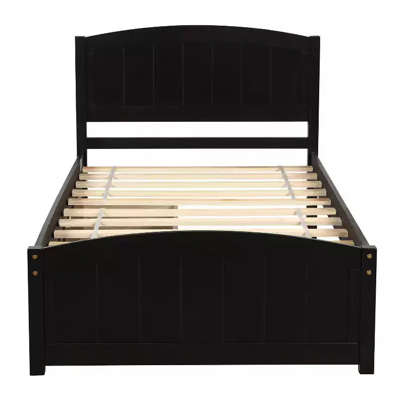 Base letto a piattaforma singola con due cassetti-ModernLuxe