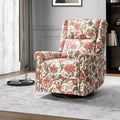 Franciscus Manual Swivel Transitional Glider Recliner with Nailhead Trims and Swivel Base | KARAT HOME