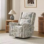 Franciscus Manual Swivel Transitional Glider Recliner with Nailhead Trims and Swivel Base | KARAT HOME