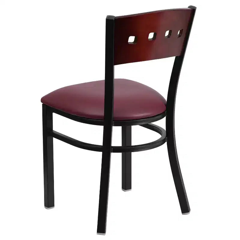 Flash Furniture 4 Pk. Hercules Series Black Decorative 4 Square Back Metal Restaurant Chair