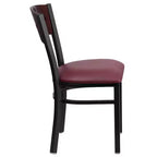 Flash Furniture 4 Pk. Hercules Series Black Decorative 4 Square Back Metal Restaurant Chair