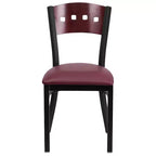 Flash Furniture 4 Pk. Hercules Series Black Decorative 4 Square Back Metal Restaurant Chair