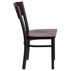 Flash Furniture 4 Pk. Hercules Series Black Decorative 4 Square Back Metal Restaurant Chair