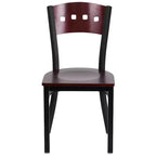 Flash Furniture 4 Pk. Hercules Series Black Decorative 4 Square Back Metal Restaurant Chair