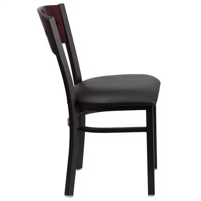 Flash Furniture 4 Pk. Hercules Series Black Decorative 4 Square Back Metal Restaurant Chair