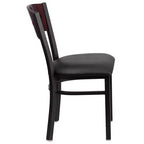 Flash Furniture 4 Pk. Hercules Series Black Decorative 4 Square Back Metal Restaurant Chair