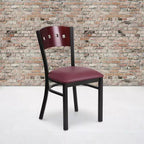 Flash Furniture 4 Pk. Hercules Series Black Decorative 4 Square Back Metal Restaurant Chair