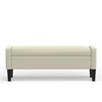 Glenwillow Home 52 Upholstered Storage Bench With Truncated Arms