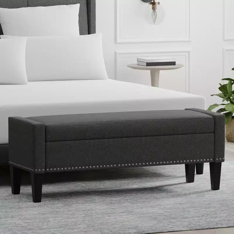 Glenwillow Home 52 Upholstered Storage Bench With Truncated Arms