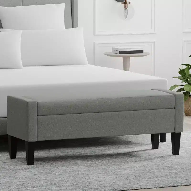 Glenwillow Home 52 Upholstered Storage Bench With Truncated Arms