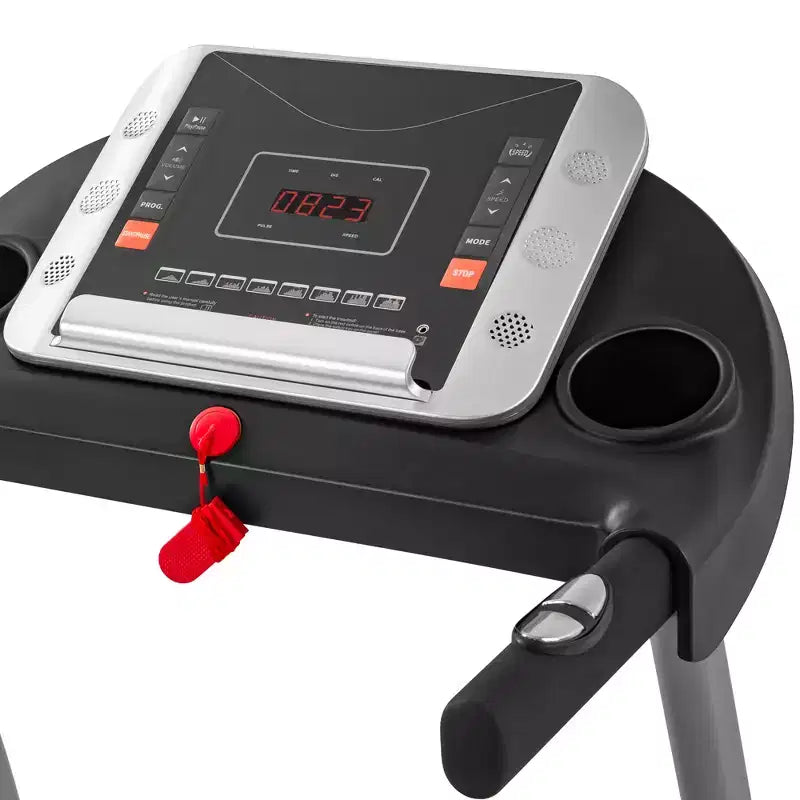 1.5HP Electric Adjustable Compact Folding Treadmill with Equipment Holder, Pulse Sensor and 3 Levels of Incline - ModernLuxe
