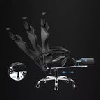 Gaming Chair with Footrest and Ergonomic Lumbar Massage Pillow PU Leather Office Chair - GTRACING