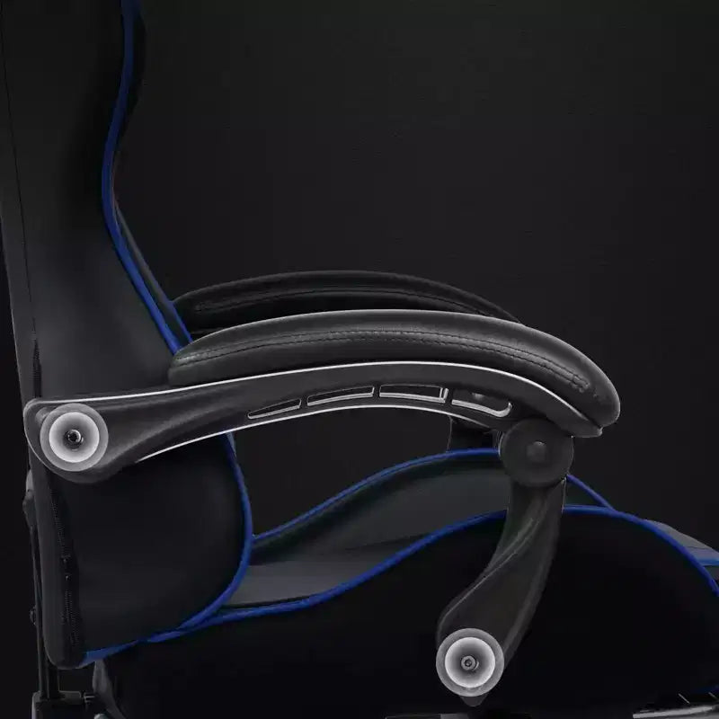 Gaming Chair with Footrest and Ergonomic Lumbar Massage Pillow PU Leather Office Chair - GTRACING