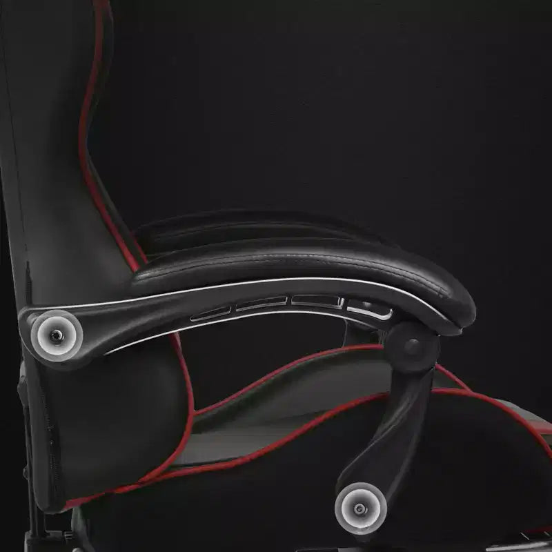 Gaming Chair with Footrest and Ergonomic Lumbar Massage Pillow PU Leather Office Chair - GTRACING