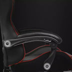 Gaming Chair with Footrest and Ergonomic Lumbar Massage Pillow PU Leather Office Chair - GTRACING
