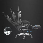 Gaming Chair with Footrest and Ergonomic Lumbar Massage Pillow PU Leather Office Chair - GTRACING