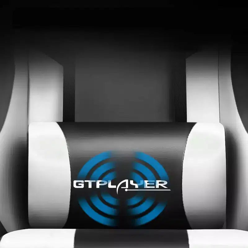 Gaming Chair with Footrest and Ergonomic Lumbar Massage Pillow PU Leather Office Chair - GTRACING