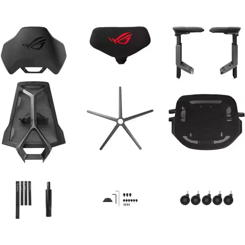 ASUS ROG Destrier Ergo Gaming Chair, Futuristic Cyborg Aesthetic, Versatile Seat Adjustments, Mobile Gaming Arm Support Mode, Acoustic Panel