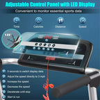 Costway 2.25HP Folding LED Treadmill Electric Running Walking Machine with APP Control Gym