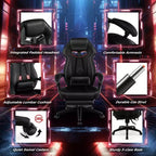 Costway Adjustable E-Sports Racing Style Chair with Padded Headrest, Lumbar Support Blue/Black/Grey/Red