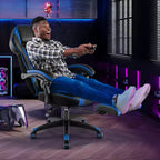 Costway Adjustable E-Sports Racing Style Chair with Padded Headrest, Lumbar Support Blue/Black/Grey/Red