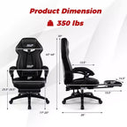 Costway Adjustable E-Sports Racing Style Chair with Padded Headrest, Lumbar Support Blue/Black/Grey/Red