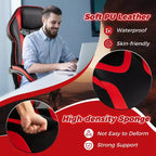 Costway Adjustable E-Sports Racing Style Chair with Padded Headrest, Lumbar Support Blue/Black/Grey/Red