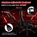 Costway Adjustable E-Sports Racing Style Chair with Padded Headrest, Lumbar Support Blue/Black/Grey/Red