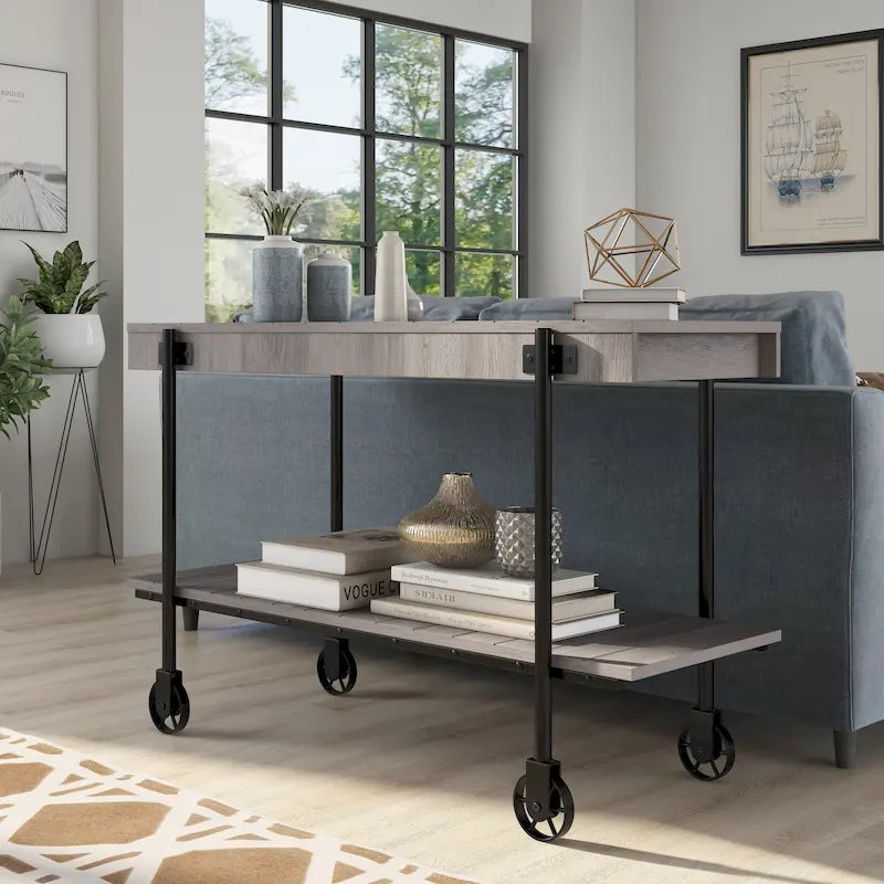 Tavolo console da 119 cm in metallo a 1 ripiano Hyssop Farmhouse di Furniture of America