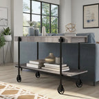 Tavolo console da 119 cm in metallo a 1 ripiano Hyssop Farmhouse di Furniture of America