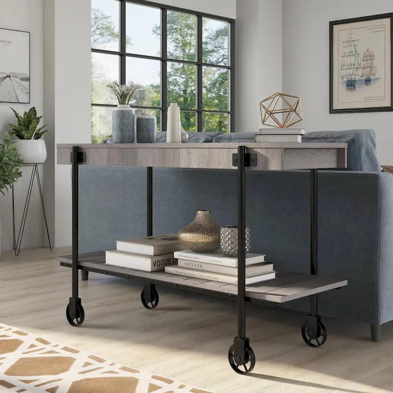Tavolo console da 119 cm in metallo a 1 ripiano Hyssop Farmhouse di Furniture of America