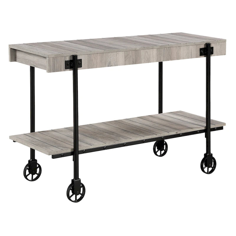 Tavolo console da 119 cm in metallo a 1 ripiano Hyssop Farmhouse di Furniture of America