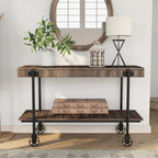 Tavolo console da 119 cm in metallo a 1 ripiano Hyssop Farmhouse di Furniture of America