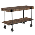 Tavolo console da 119 cm in metallo a 1 ripiano Hyssop Farmhouse di Furniture of America