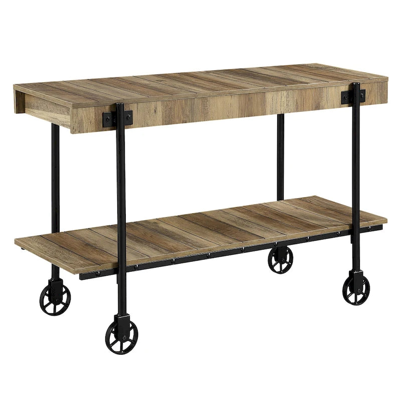 Tavolo console da 119 cm in metallo a 1 ripiano Hyssop Farmhouse di Furniture of America