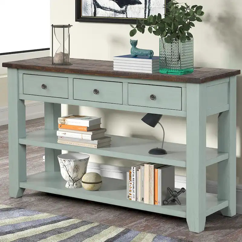 48 Solid Pine Wood Top Console Table