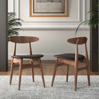 Set da pranzo rotondo Sylvestria con finitura in noce Mid-Century