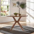 Set da pranzo rotondo Sylvestria con finitura in noce Mid-Century