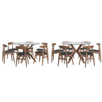 Set da pranzo rotondo Sylvestria con finitura in noce Mid-Century