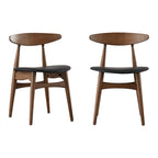 Set da pranzo rotondo Sylvestria con finitura in noce Mid-Century