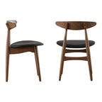 Set da pranzo rotondo Sylvestria con finitura in noce Mid-Century