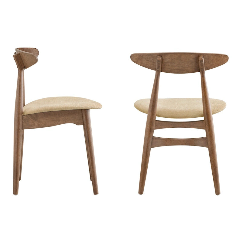 Set da pranzo rotondo Sylvestria con finitura in noce Mid-Century