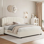 Velvet Upholstered Lift-up Platform Storage Bed