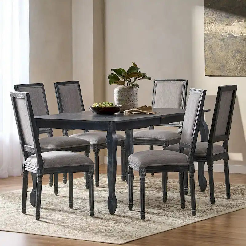 Set da pranzo espandibile a 7 pezzi Regan rivestito in tessuto di Christopher Knight Home