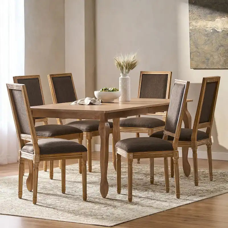 Set da pranzo espandibile a 7 pezzi Regan rivestito in tessuto di Christopher Knight Home