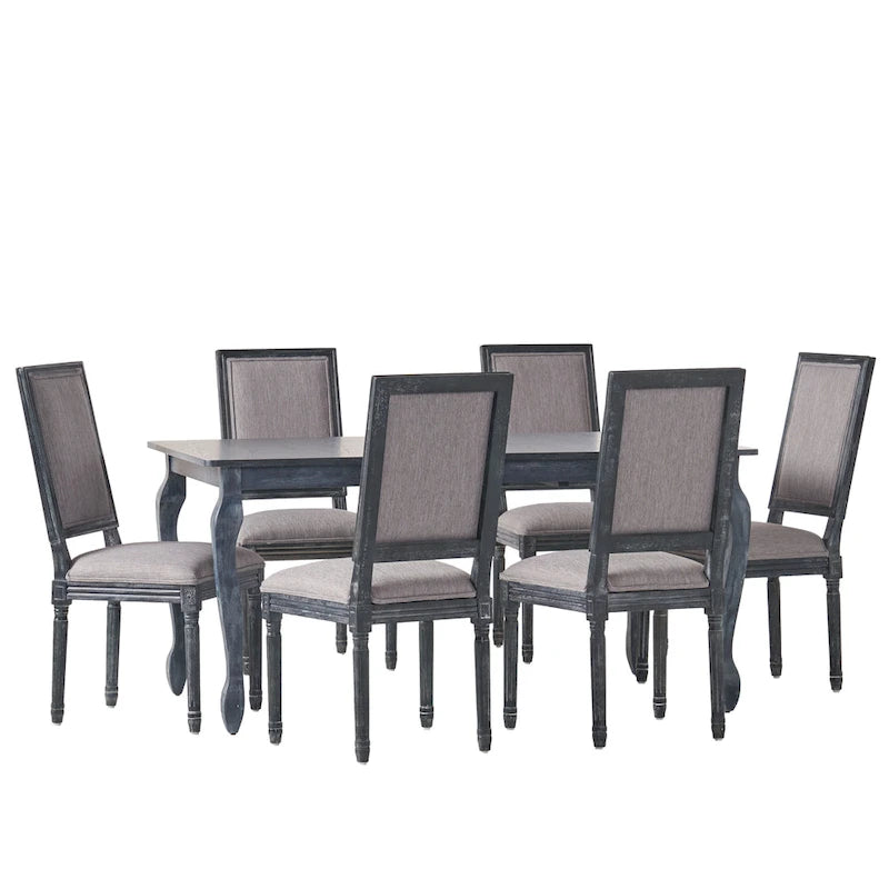Set da pranzo espandibile a 7 pezzi Regan rivestito in tessuto di Christopher Knight Home