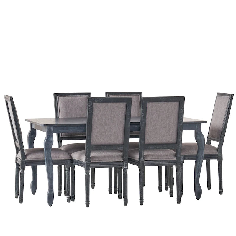 Set da pranzo espandibile a 7 pezzi Regan rivestito in tessuto di Christopher Knight Home