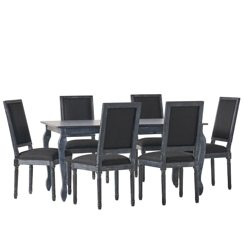 Set da pranzo espandibile a 7 pezzi Regan rivestito in tessuto di Christopher Knight Home