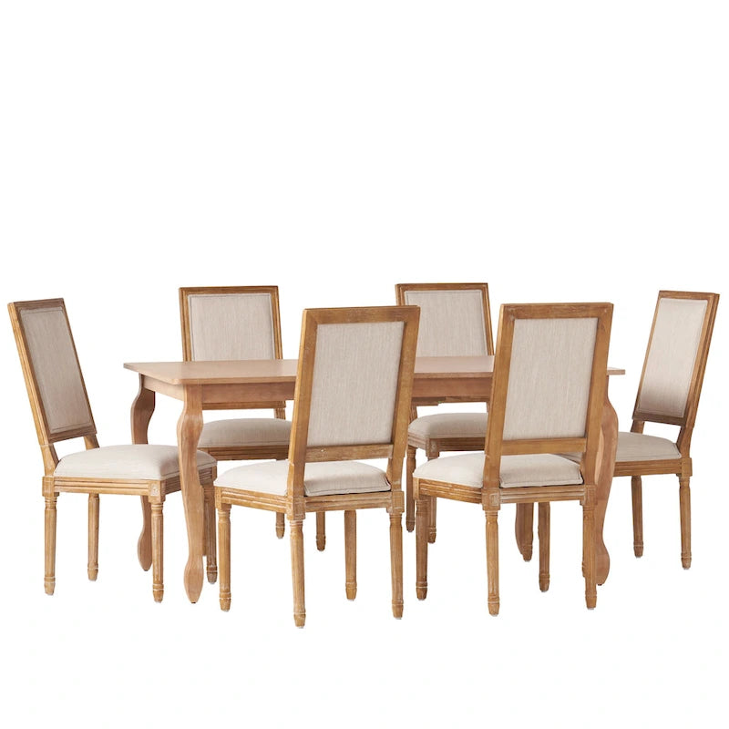 Set da pranzo espandibile a 7 pezzi Regan rivestito in tessuto di Christopher Knight Home